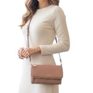 New.  Max Studio‎ Blush Crossbody Bag with Gold Accents